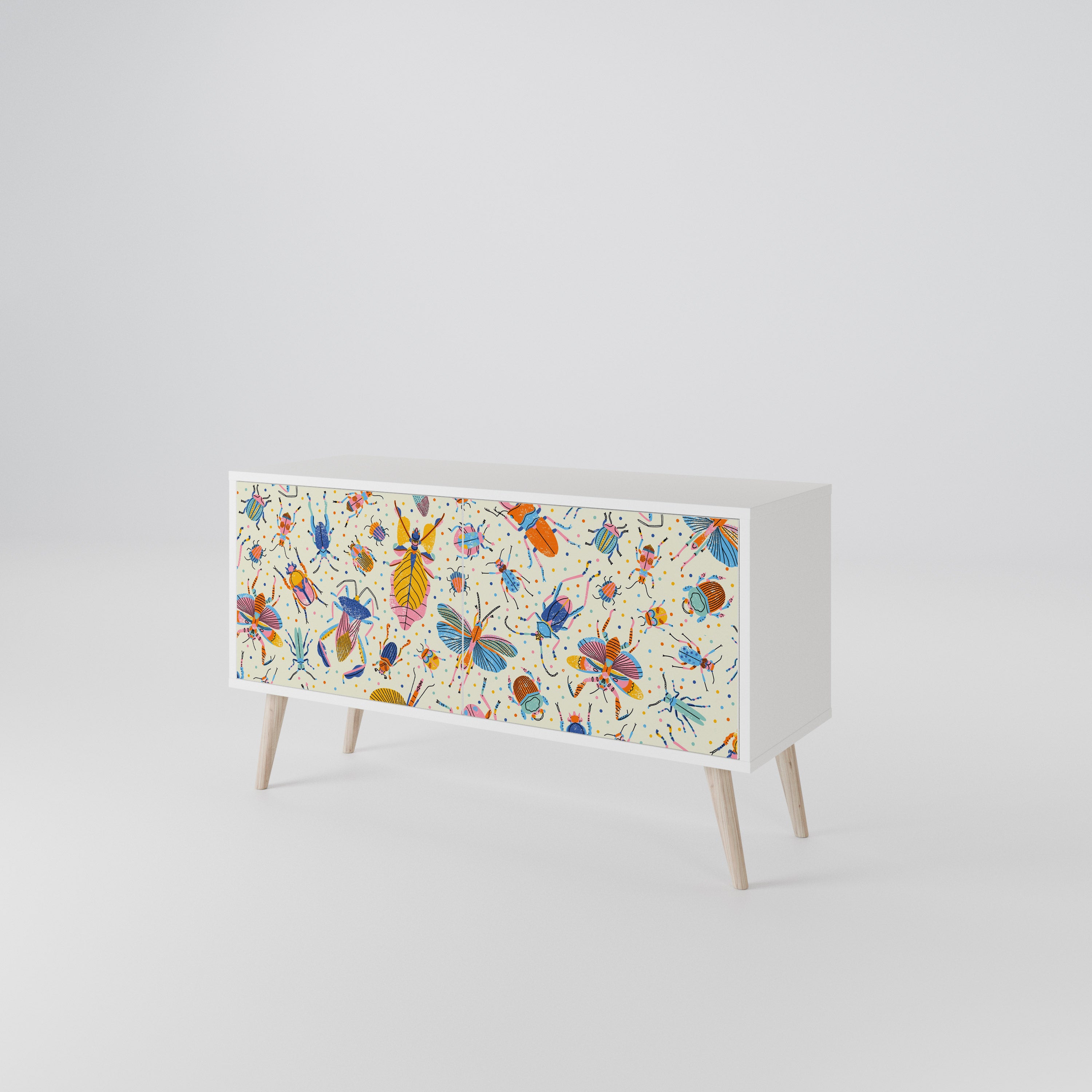 COLORFUL INSECTS Kompaktní dvoudveřový TV stolek