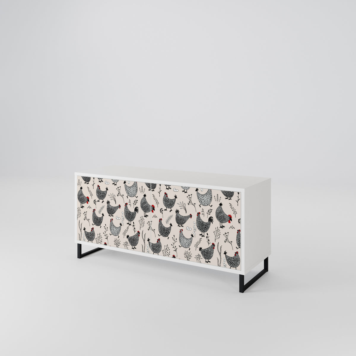 HAPPY HENS Kompaktní dvoudveřový TV stolek