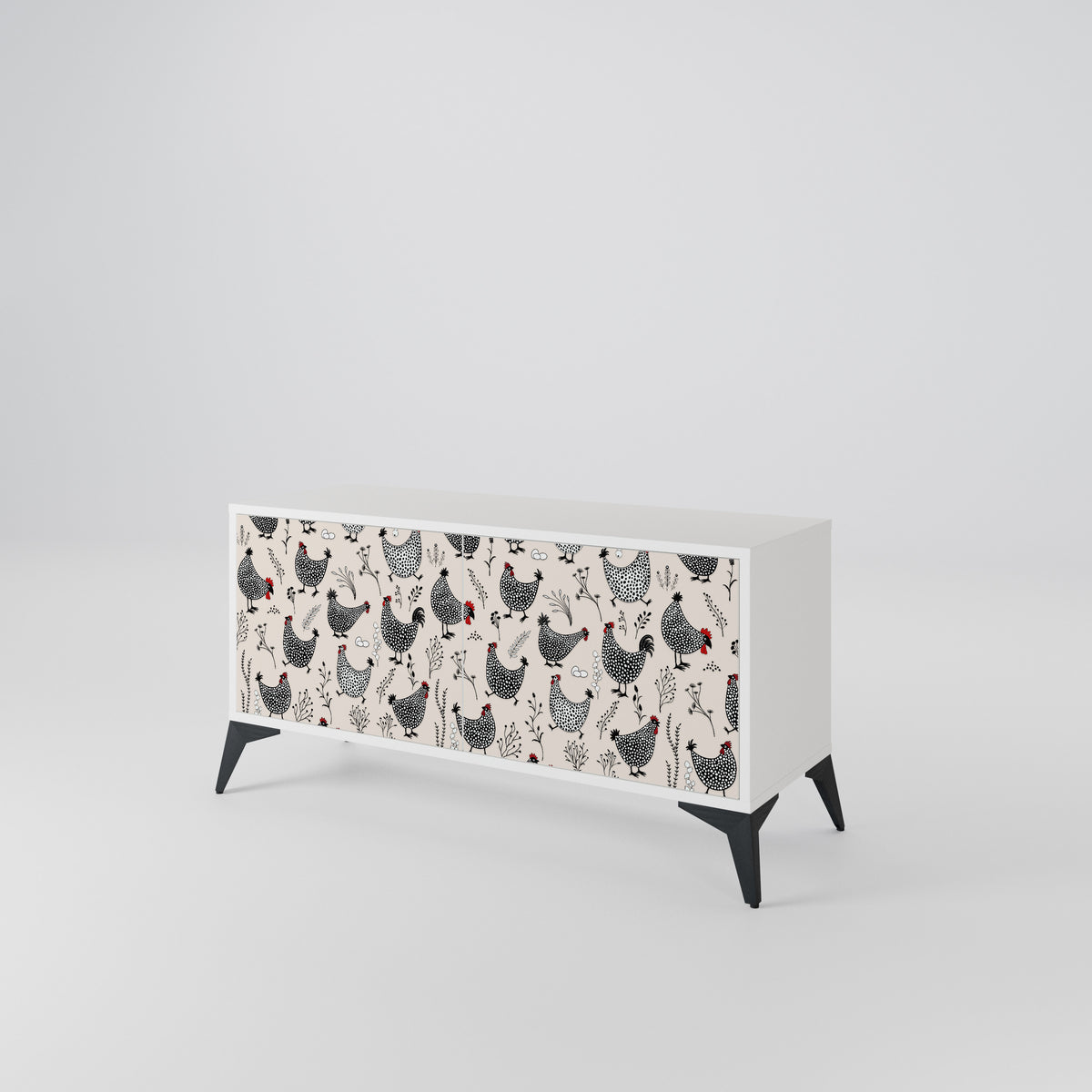 HAPPY HENS Kompaktní dvoudveřový TV stolek