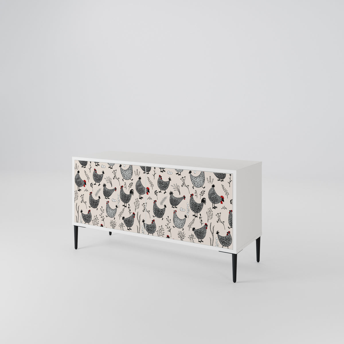 HAPPY HENS Kompaktní dvoudveřový TV stolek