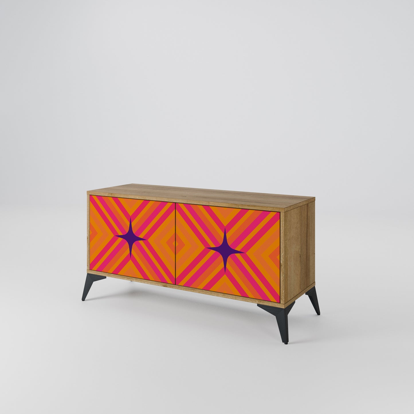 GEOMETRIC BRILLIANCE Kompaktní dvoudveřový TV stolek