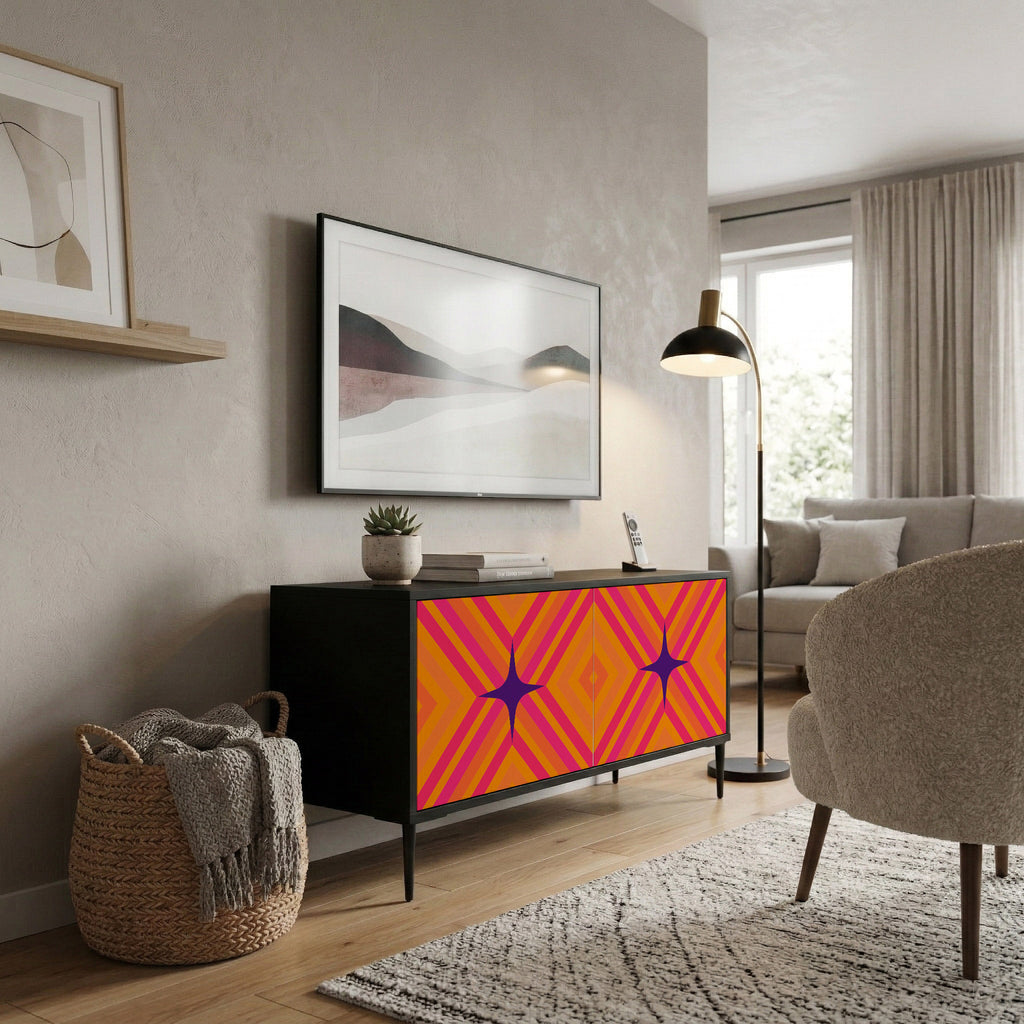 GEOMETRIC BRILLIANCE Kompaktní dvoudveřový TV stolek