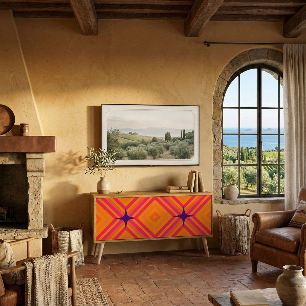 GEOMETRIC BRILLIANCE Kompaktní dvoudveřový TV stolek