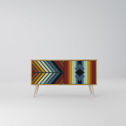 INDIGENOUS ZIGZAG Kompaktní dvoudveřový TV stolek