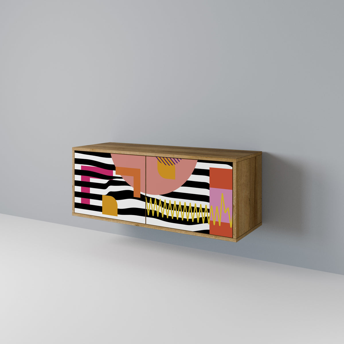 CHROMATIC ABSTRACT Kompaktní dvoudveřový TV stolek