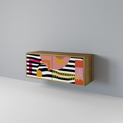 CHROMATIC ABSTRACT Kompaktní dvoudveřový TV stolek