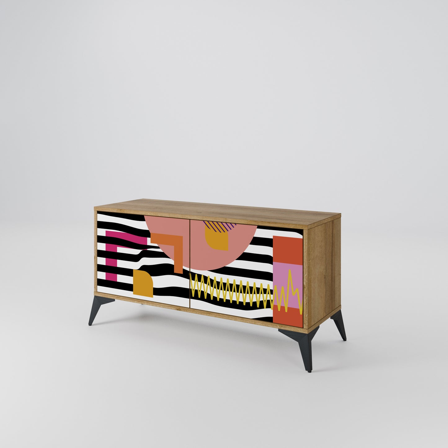 CHROMATIC ABSTRACT Kompaktní dvoudveřový TV stolek