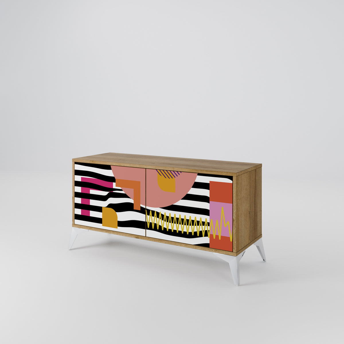 CHROMATIC ABSTRACT Kompaktní dvoudveřový TV stolek
