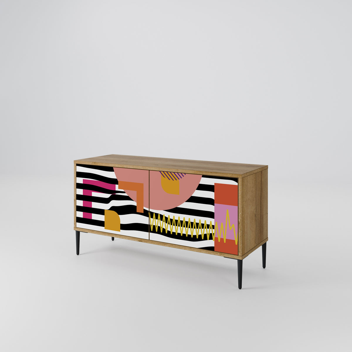 CHROMATIC ABSTRACT Kompaktní dvoudveřový TV stolek