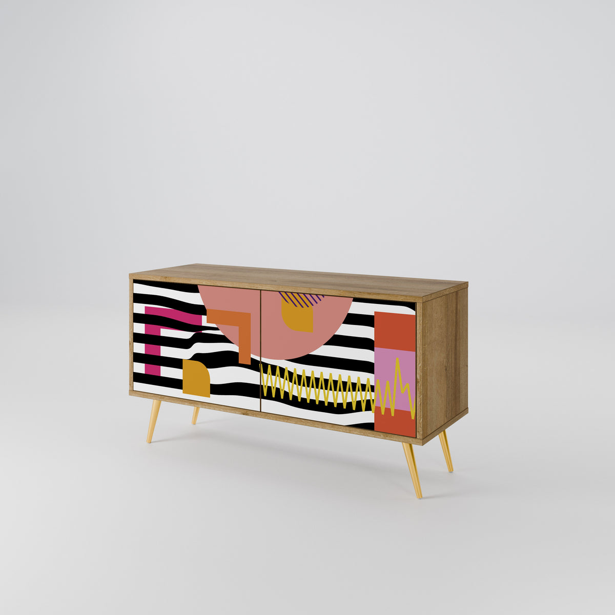 CHROMATIC ABSTRACT Kompaktní dvoudveřový TV stolek