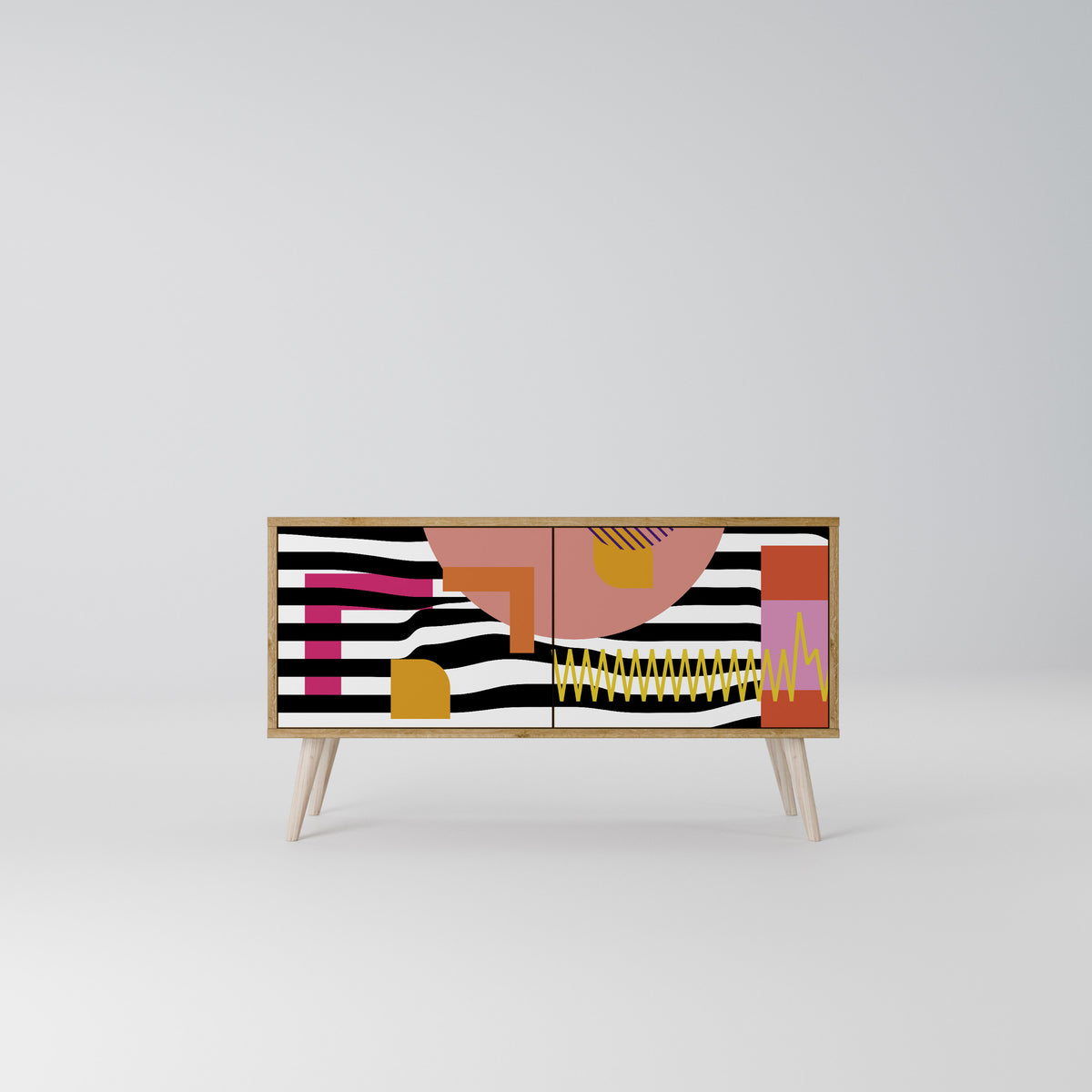 CHROMATIC ABSTRACT Kompaktní dvoudveřový TV stolek