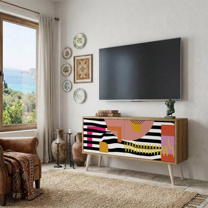 CHROMATIC ABSTRACT Kompaktní dvoudveřový TV stolek