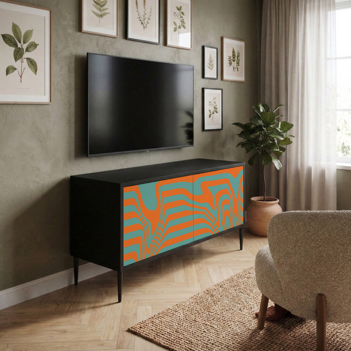 LINE COLLAPSE Kompaktní dvoudveřový TV stolek