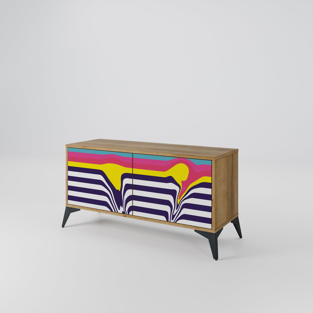 COLORFUL DIVERSION Kompaktní dvoudveřový TV stolek