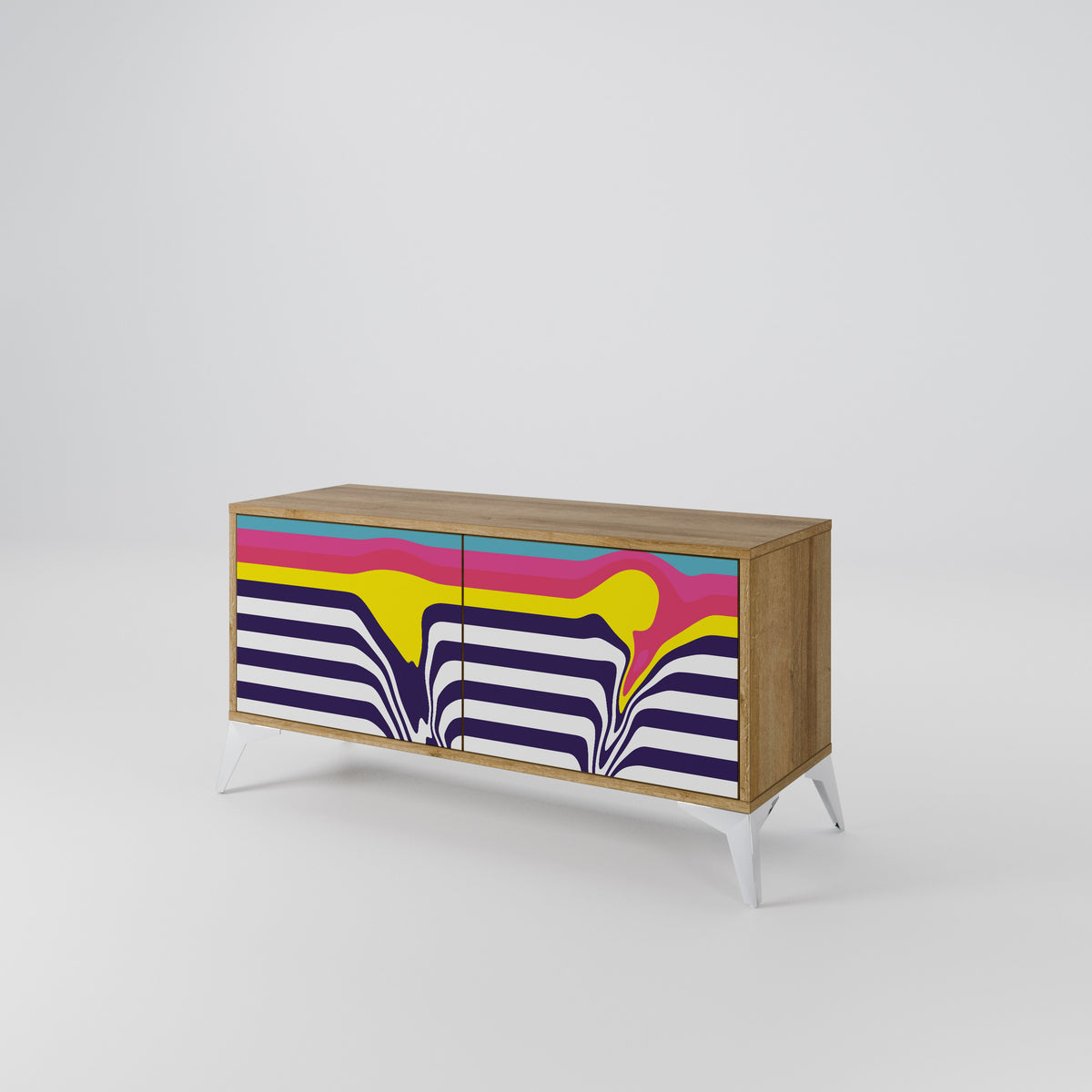 COLORFUL DIVERSION Kompaktní dvoudveřový TV stolek