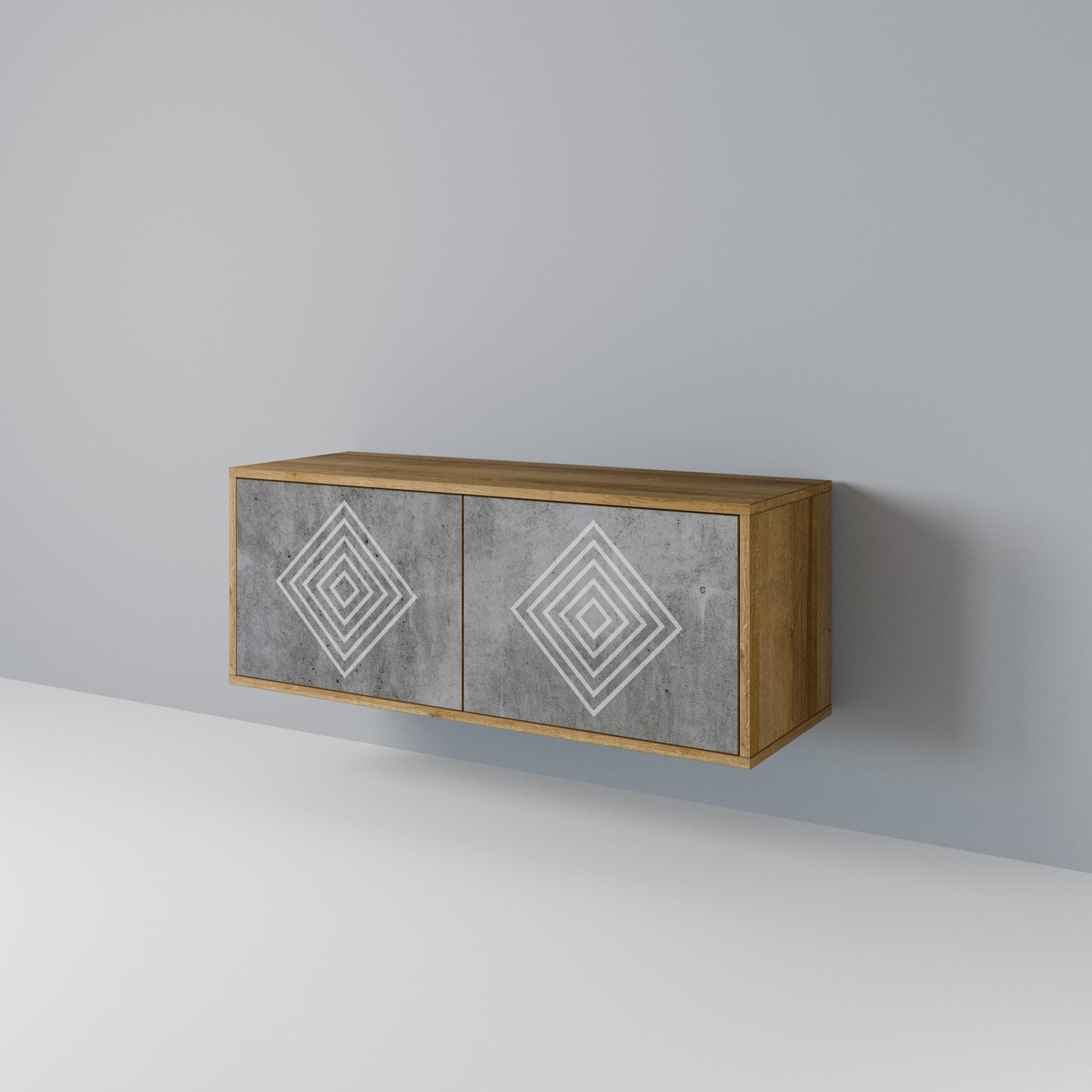 POLYGONAL ARTISTRY Kompaktní dvoudveřový TV stolek