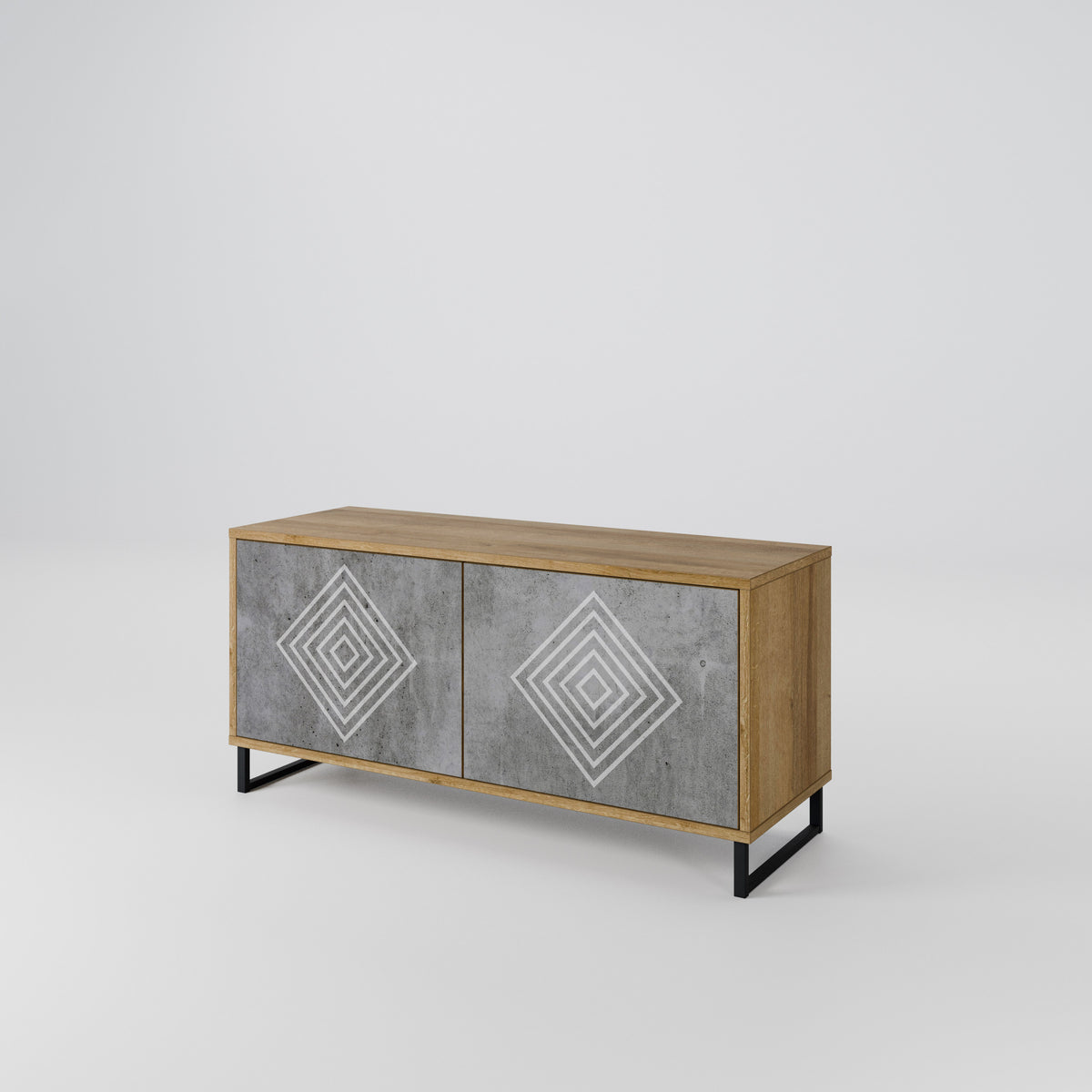 POLYGONAL ARTISTRY Kompaktní dvoudveřový TV stolek