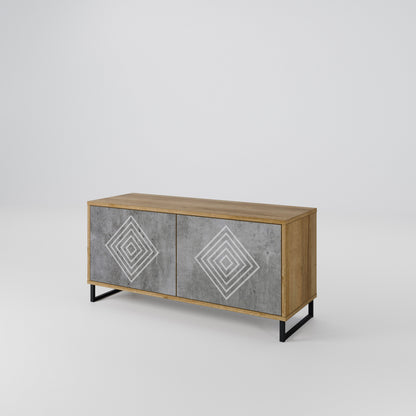 POLYGONAL ARTISTRY Kompaktní dvoudveřový TV stolek