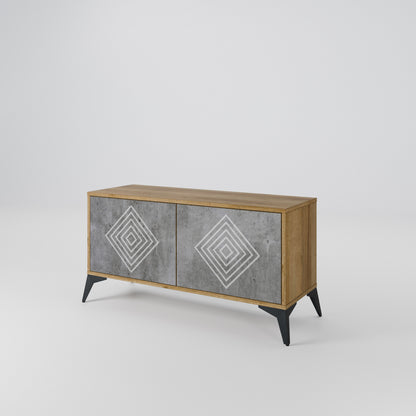 POLYGONAL ARTISTRY Kompaktní dvoudveřový TV stolek