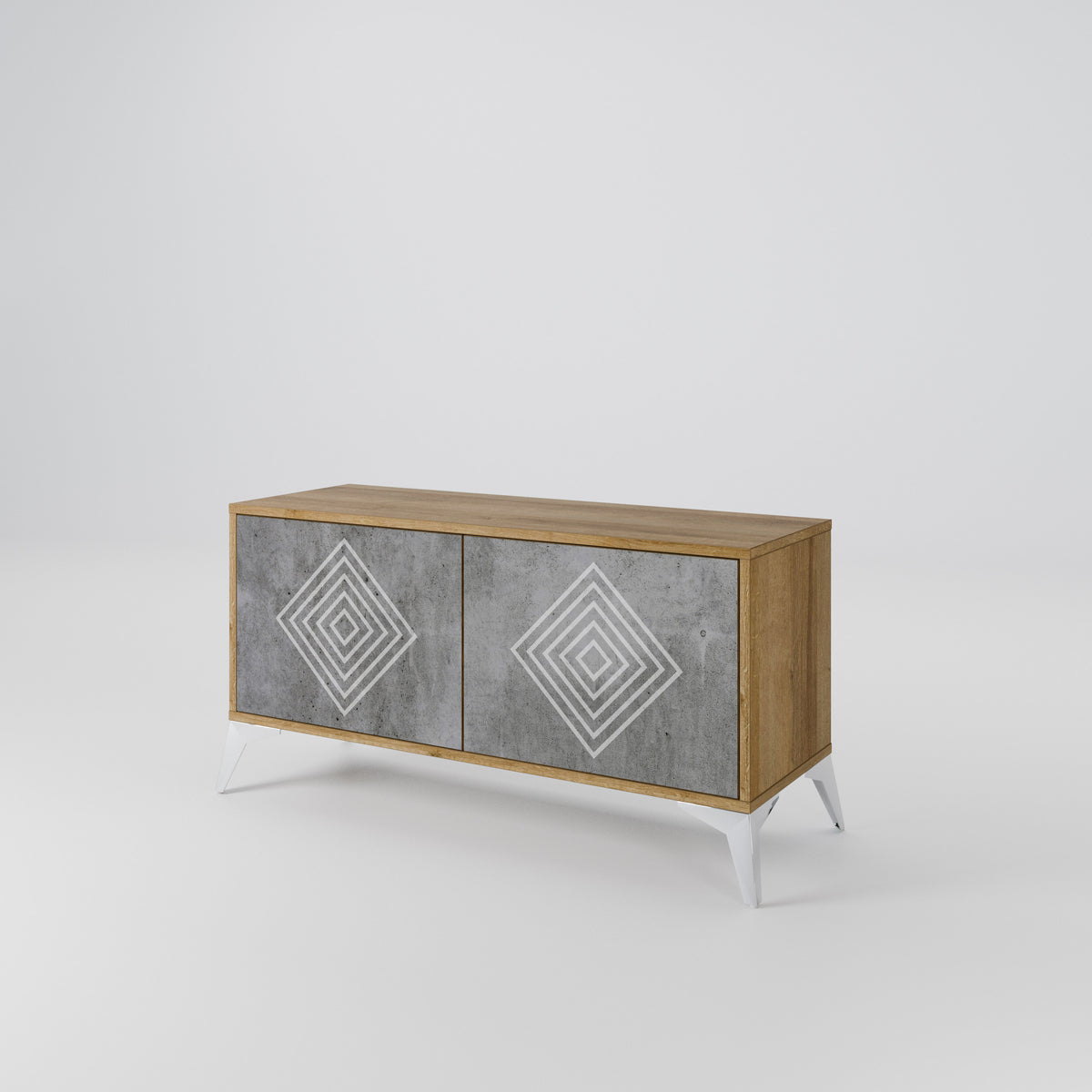 POLYGONAL ARTISTRY Kompaktní dvoudveřový TV stolek