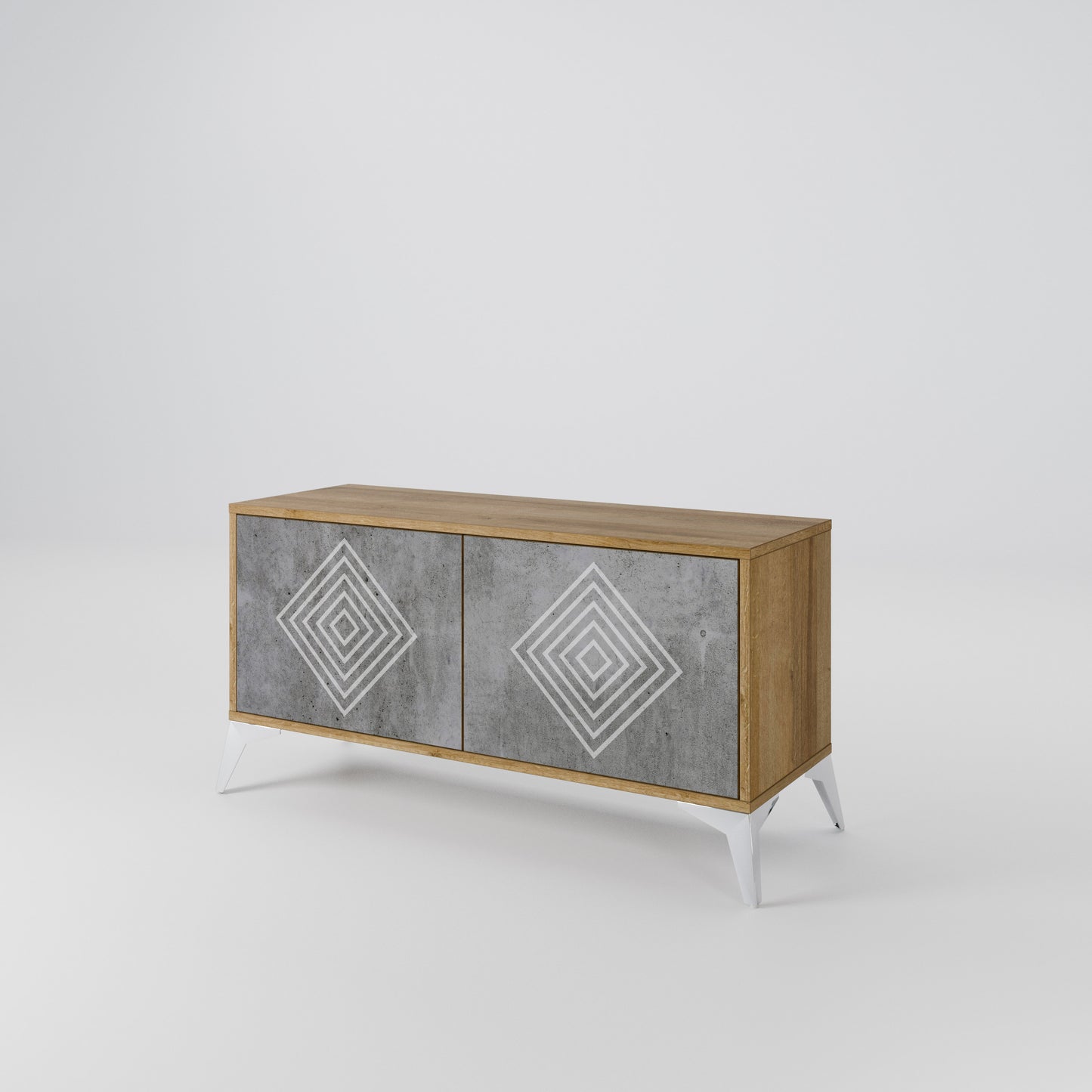 POLYGONAL ARTISTRY Kompaktní dvoudveřový TV stolek