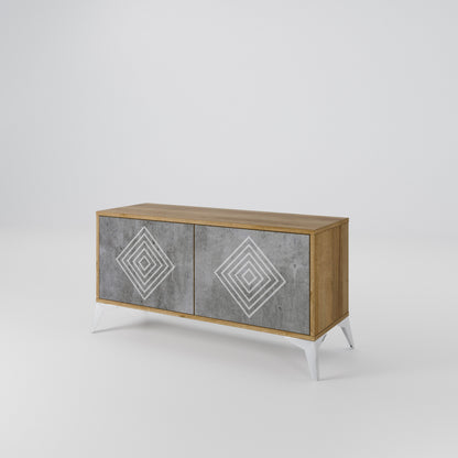 POLYGONAL ARTISTRY Kompaktní dvoudveřový TV stolek