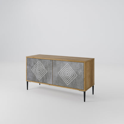 POLYGONAL ARTISTRY Kompaktní dvoudveřový TV stolek