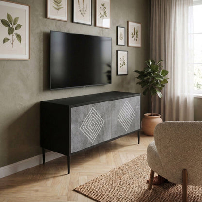 POLYGONAL ARTISTRY Kompaktní dvoudveřový TV stolek
