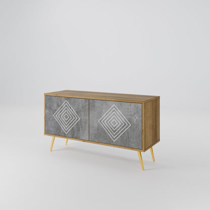 POLYGONAL ARTISTRY Kompaktní dvoudveřový TV stolek