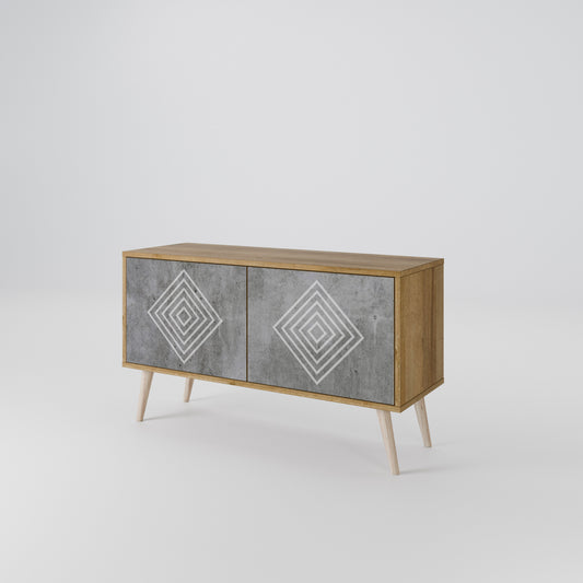 POLYGONAL ARTISTRY Kompaktní dvoudveřový TV stolek