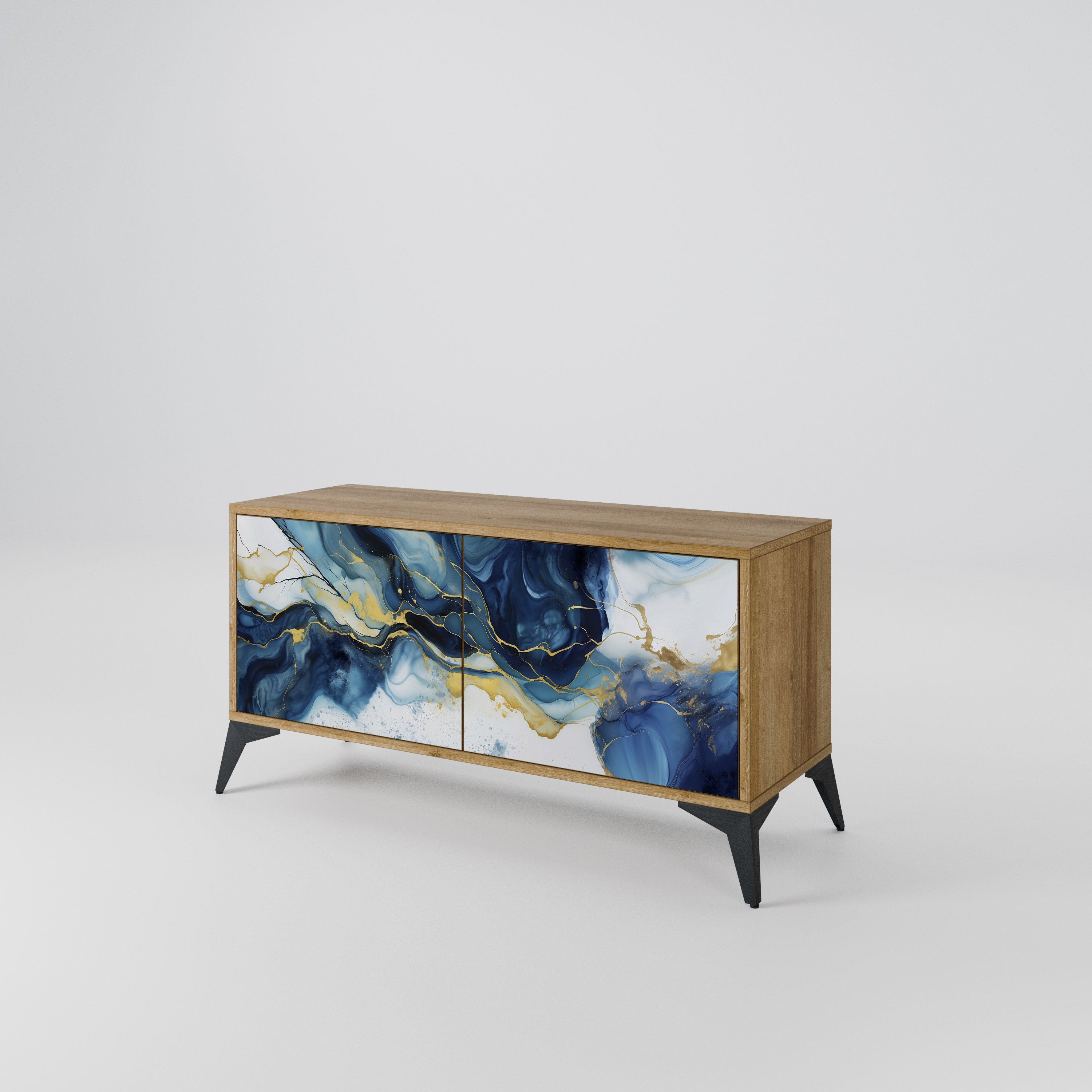 INKY MARBLE Compact 2-Door TV Cabinet