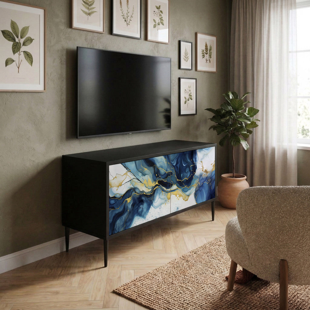 INKY MARBLE Kompaktní dvoudveřový TV stolek