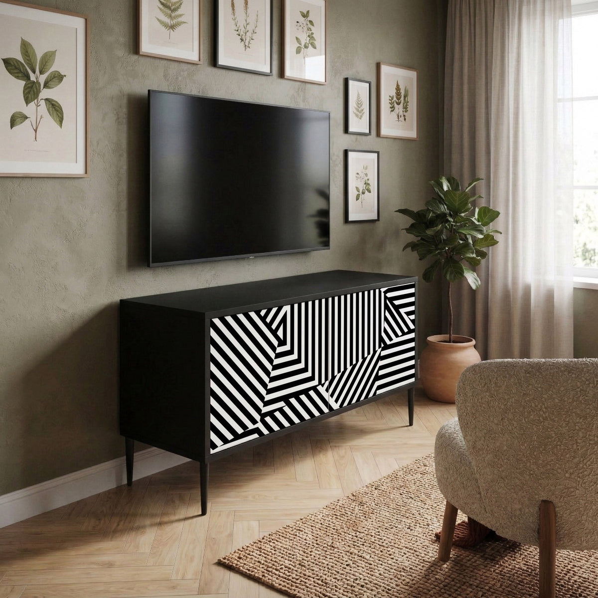 ILLUSIONARY LATTICE Kompaktní dvoudveřový TV stolek