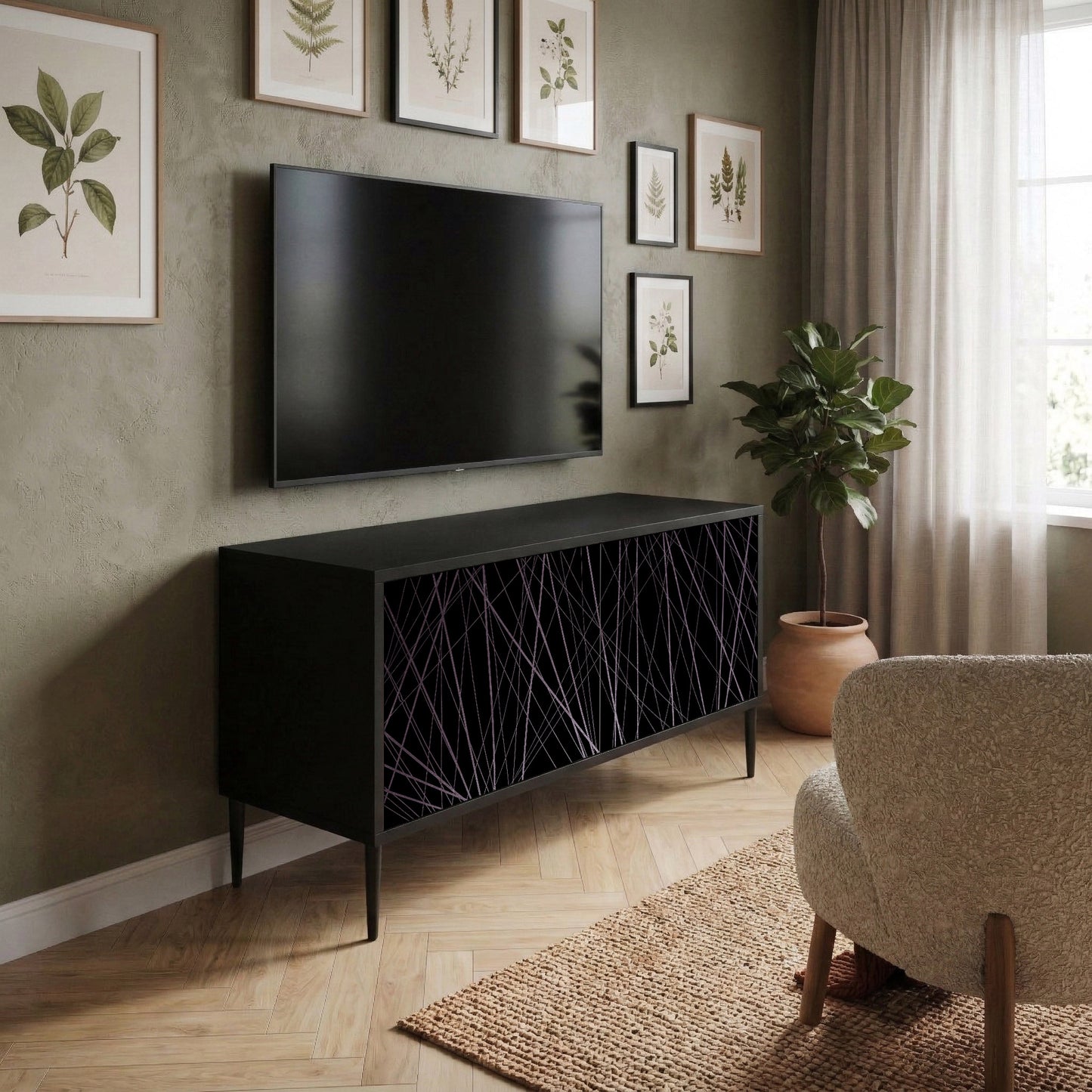 SHIMMER SPIDERGRAM Kompaktní dvoudveřový TV stolek