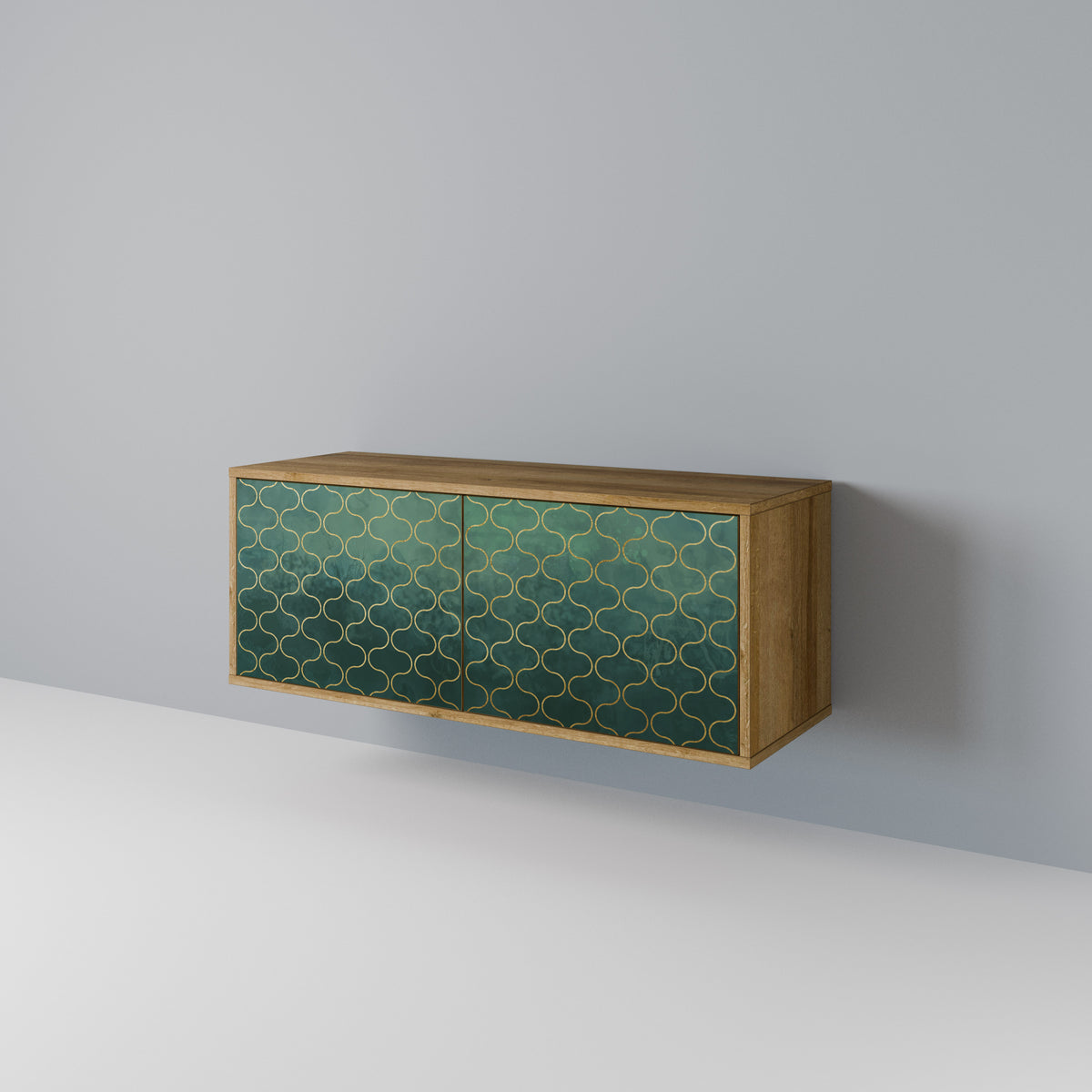 TESSELATED GREENERY Kompaktní dvoudveřový TV stolek