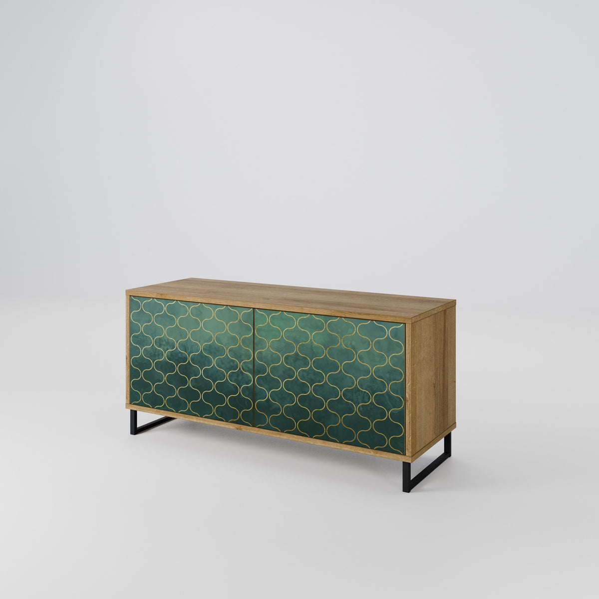 TESSELATED GREENERY Kompaktní dvoudveřový TV stolek