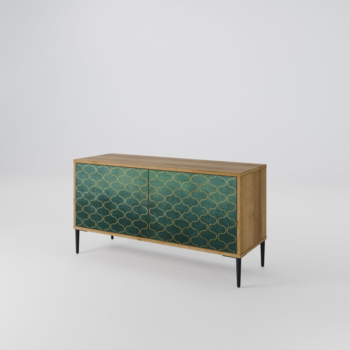 TESSELATED GREENERY Kompaktní dvoudveřový TV stolek