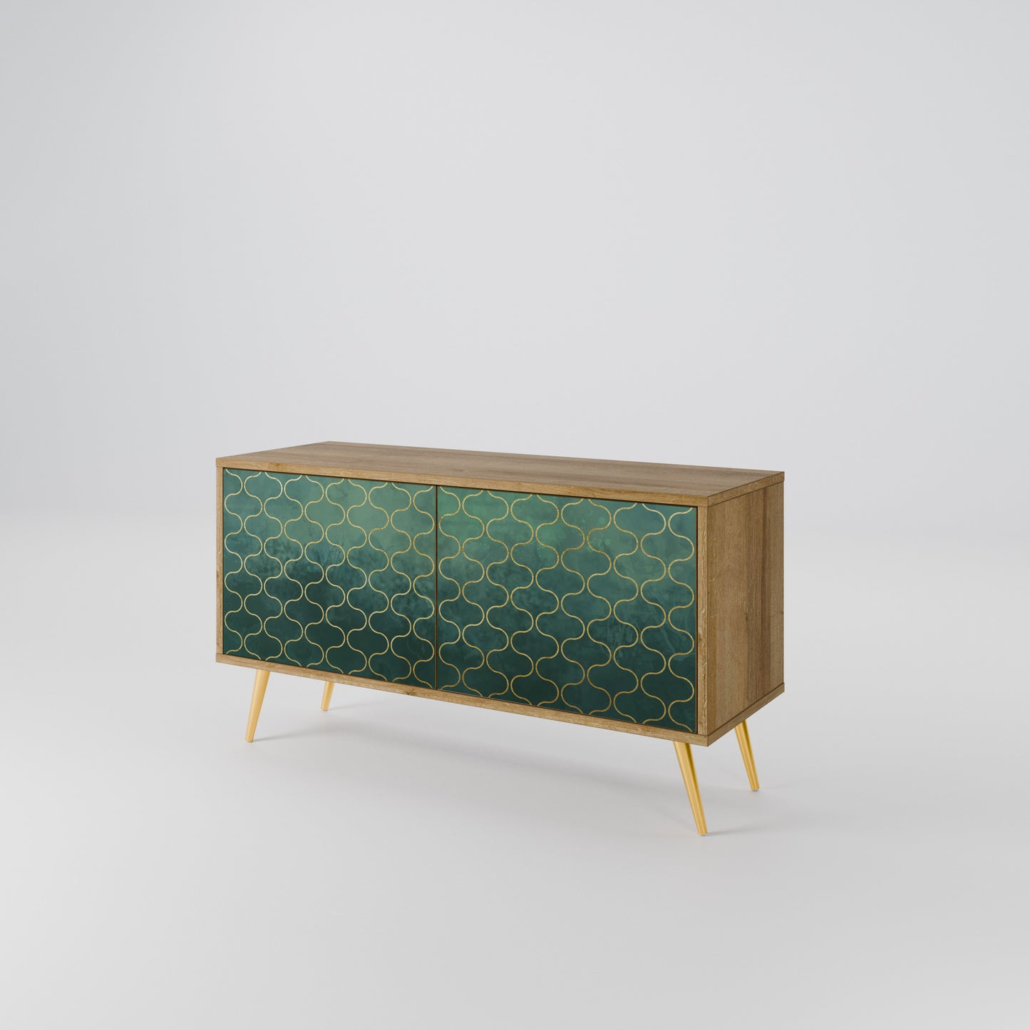 TESSELATED GREENERY Kompaktní dvoudveřový TV stolek