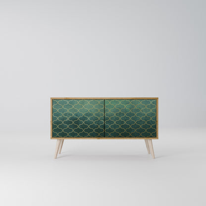 TESSELATED GREENERY Kompaktní dvoudveřový TV stolek