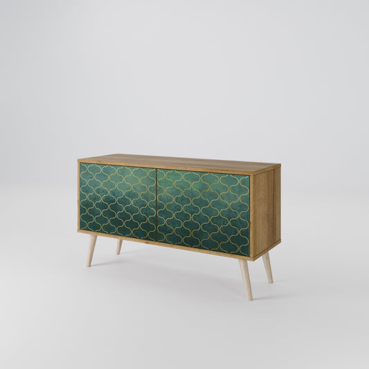 TESSELATED GREENERY Kompaktní dvoudveřový TV stolek
