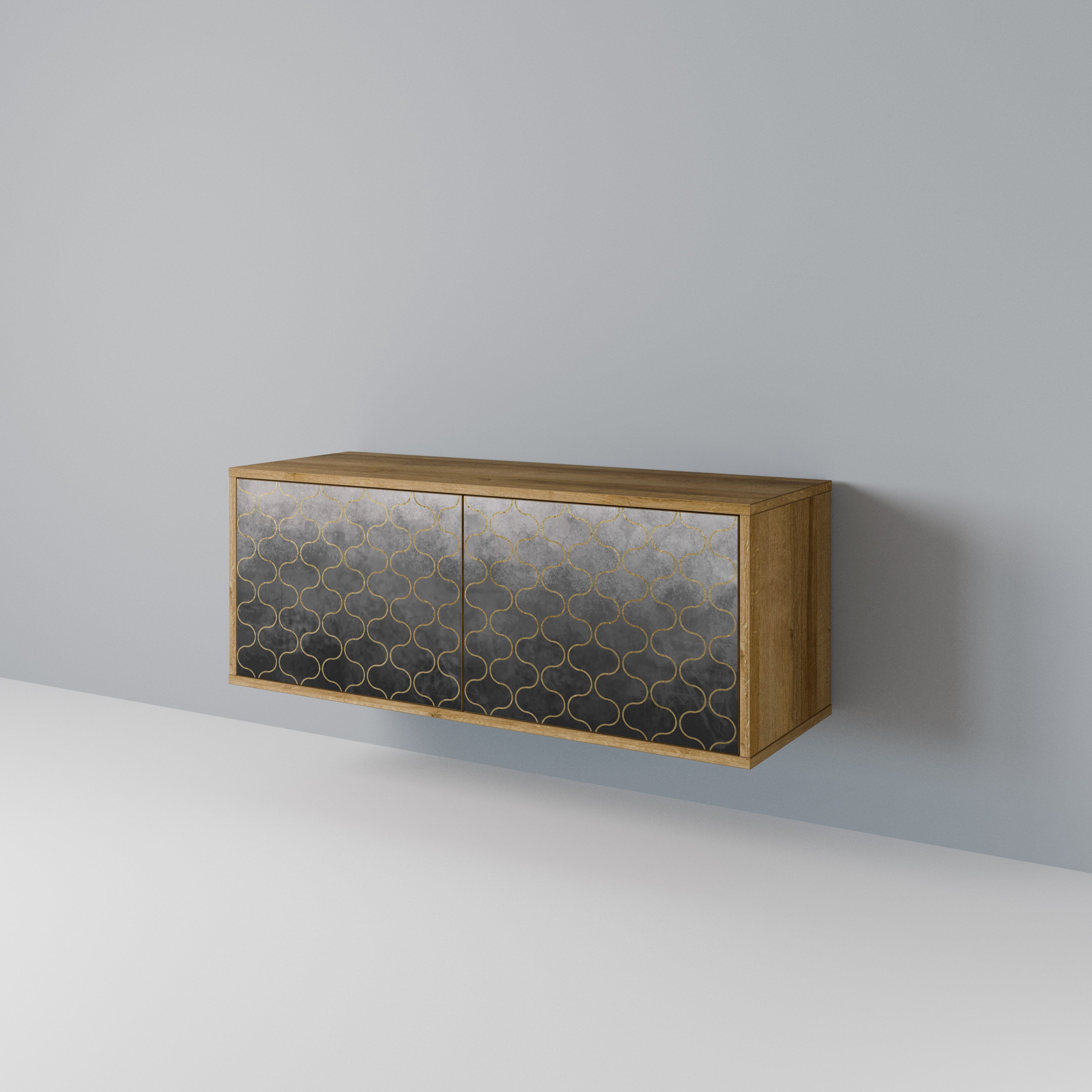 TESSELATED GRAYISH Kompaktní dvoudveřový TV stolek