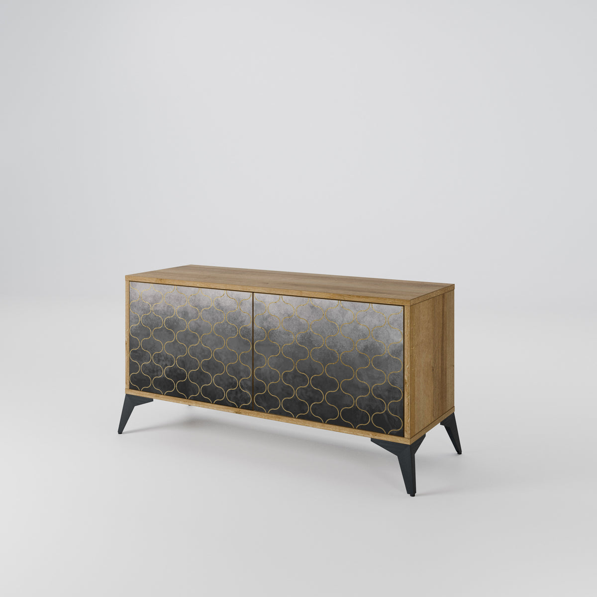 TESSELATED GRAYISH Kompaktní dvoudveřový TV stolek