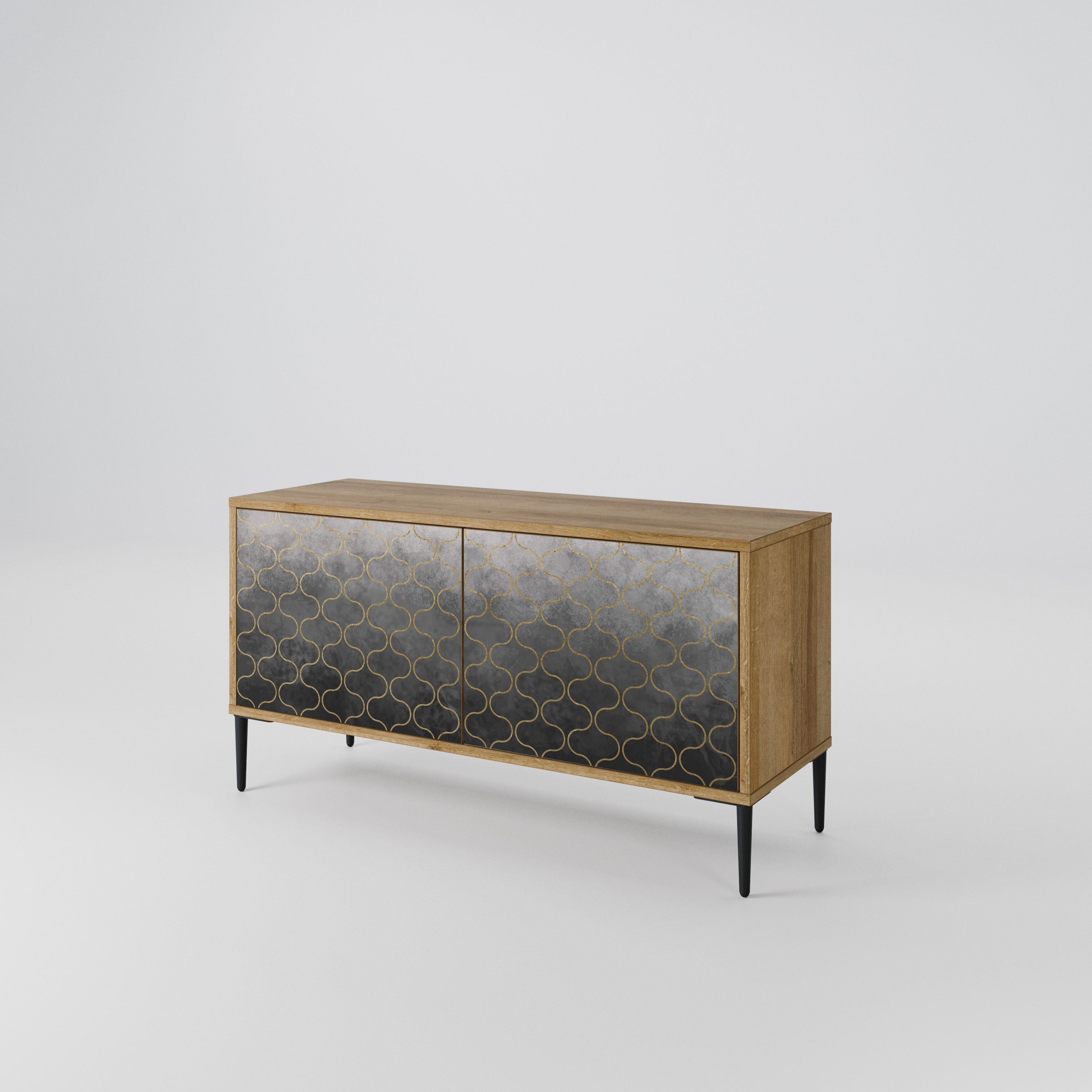 TESSELATED GRAYISH Kompaktní dvoudveřový TV stolek