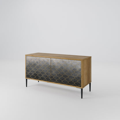 TESSELATED GRAYISH Kompaktní dvoudveřový TV stolek