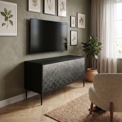 TESSELATED GRAYISH Kompaktní dvoudveřový TV stolek