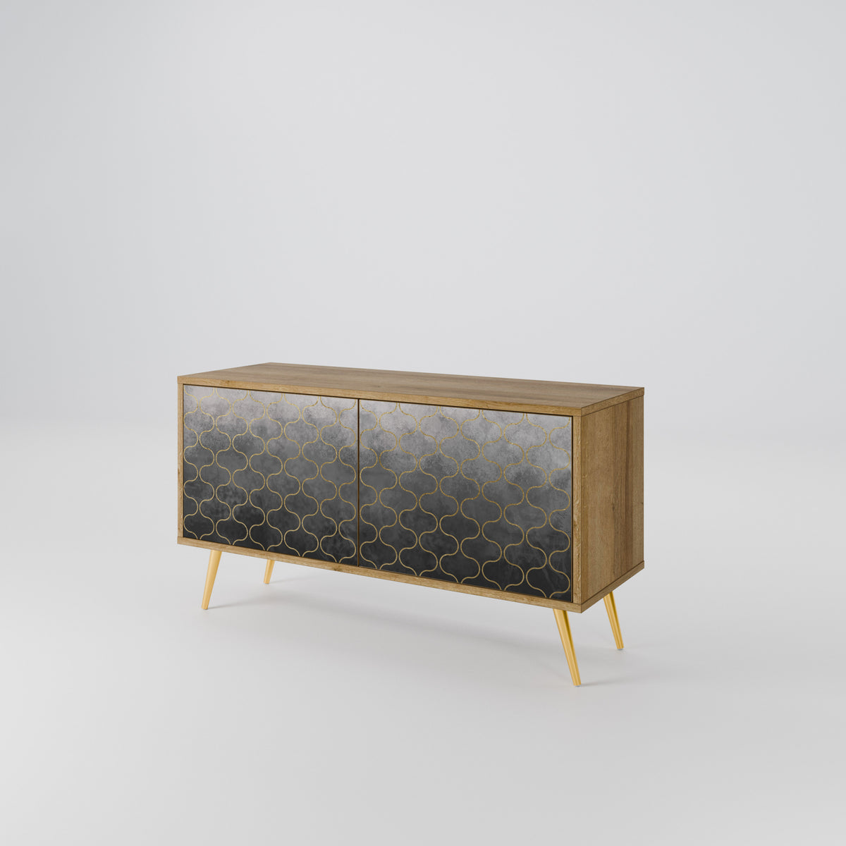 TESSELATED GRAYISH Kompaktní dvoudveřový TV stolek