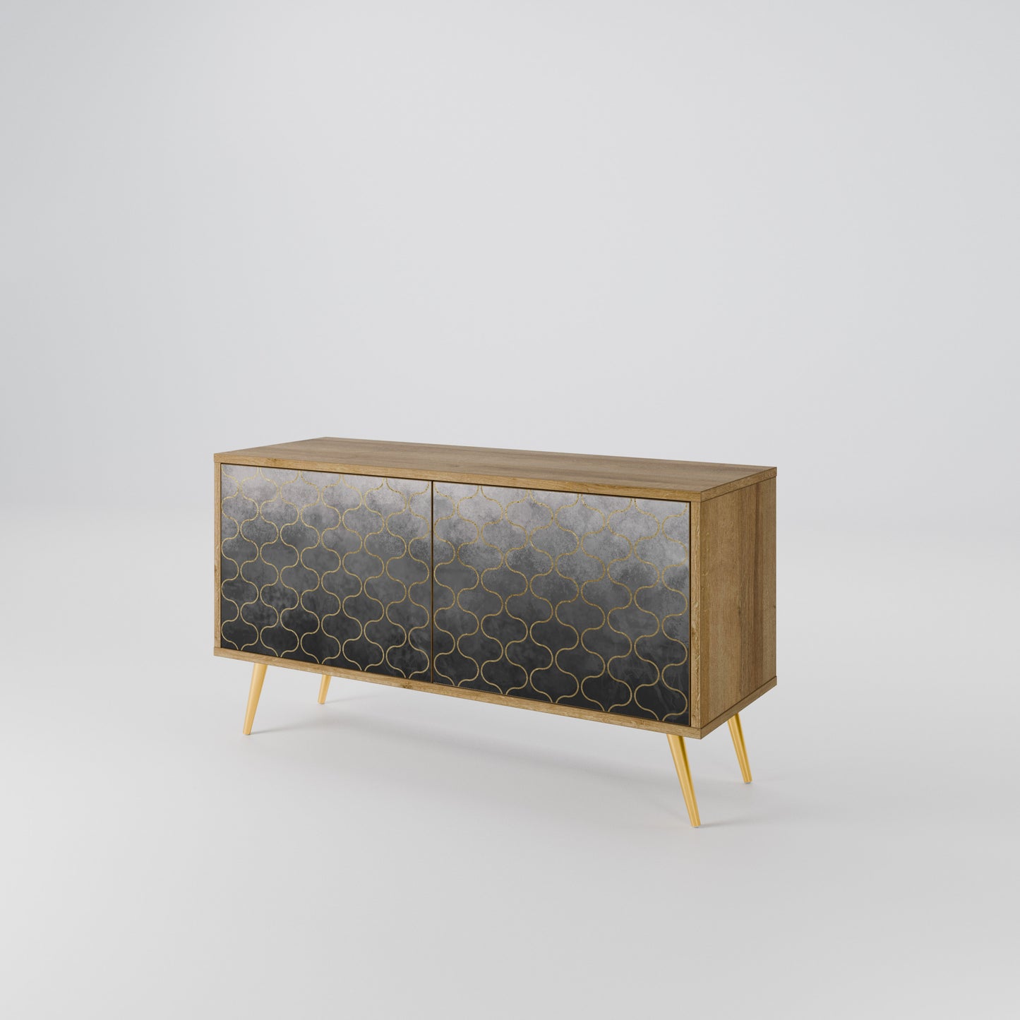 TESSELATED GRAYISH Kompaktní dvoudveřový TV stolek