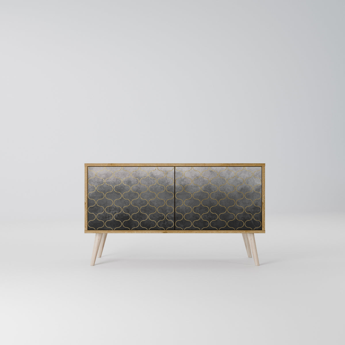 TESSELATED GRAYISH Kompaktní dvoudveřový TV stolek