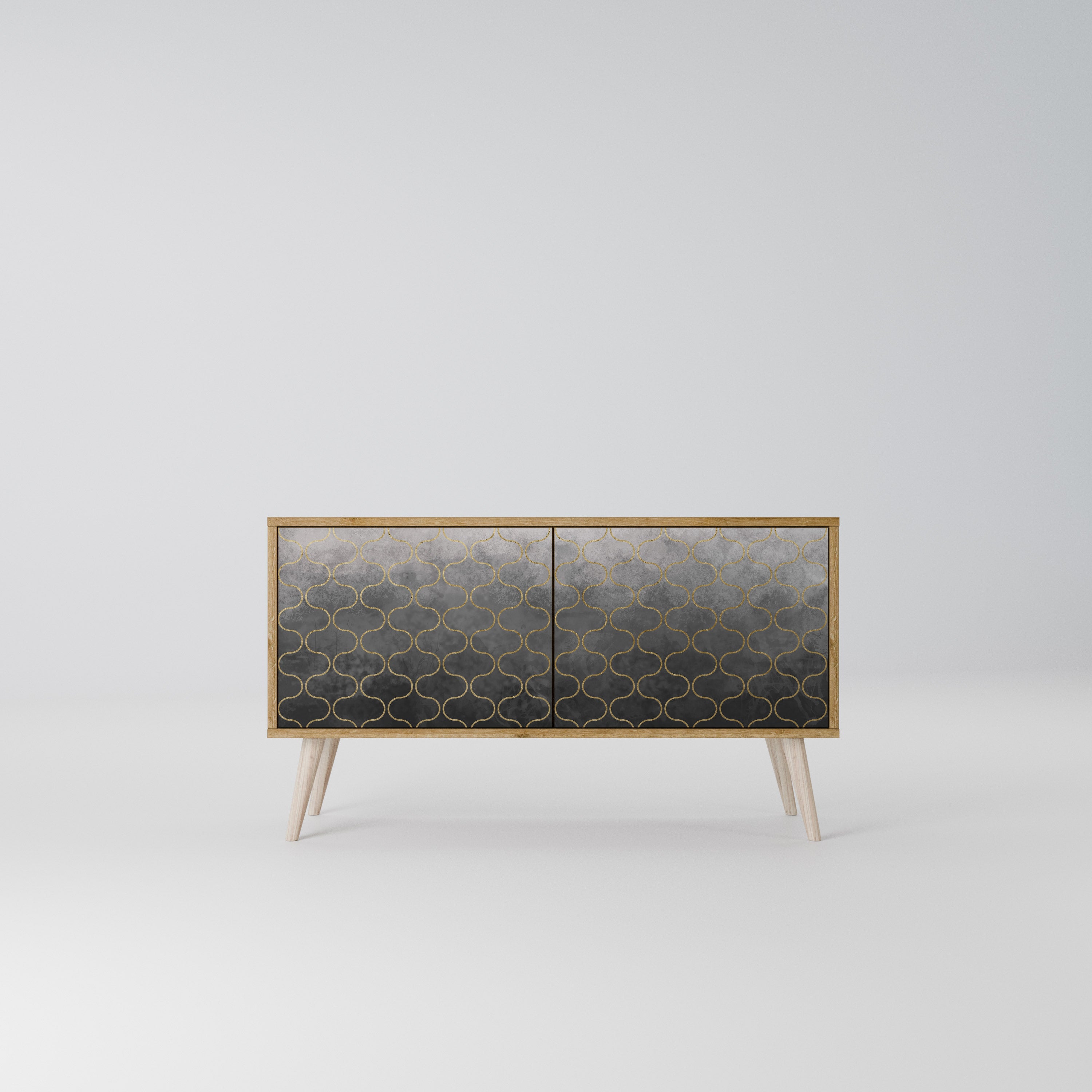 TESSELATED GRAYISH Kompaktní dvoudveřový TV stolek