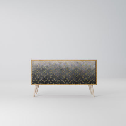 TESSELATED GRAYISH Kompaktní dvoudveřový TV stolek